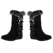 1St Boots Zwarte Comfortabele Platte Zool Fashion
