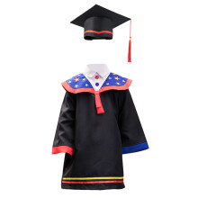 1Set Kinder Afstudeer Gown Zwart Katoenmix Perfect Feest