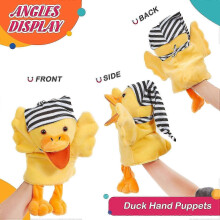 Duck Hand Puppet Vivid Plush Interactive Toy Yellow Hand Puppet with Movable Mouth- Hand Puppets for Kids All Ages, 12.5inches. (Duck)