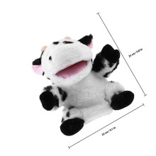 Plush Cow Hand Puppet for Storytelling Cartoon Animal Toy