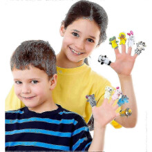Pack of 10 Baby Finger Puppets with Small Animal Designs for Children's Play, Birthdays, and Baby Showers