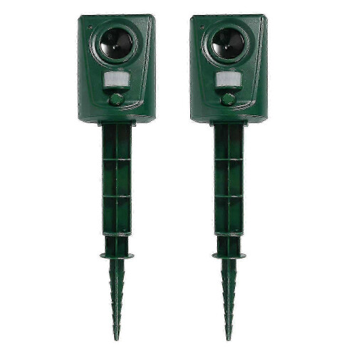 Motion activated cat deterrent for gardens - 2 pack ultrasonic repeller_qlsg