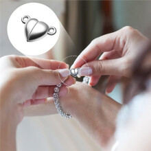 48pcs Heart-Shaped Magnetic Jewelry Buckles, Bracelet Buckles, Suitable for DIY Necklace Making,Jewelry Buckle
