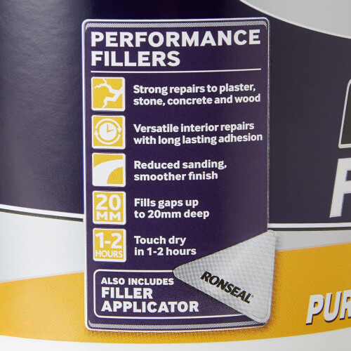 Ronseal Ronseal Smooth Finish Filler Multi-Purpose Ready Mixed 1.8kg, white 2