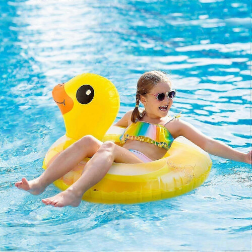 Duck Inflatable Pool Flash Summary with Slopes Inflation Yellow Swimming Ring Summer_qlsg