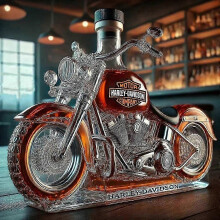 Whiskey Bottle Motorcycle Shape 11 Oz Novelty Glass Decanter 3d Engraving Creative for Men Motorcycle Rider/alcohol Lover Collector-jinmu3