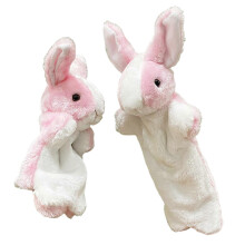 (Pink) Animal Hand Puppets Bunnies Hand Puppets Stuffed Animal Plush Toy Interactive Hand Puppets Storytelling Playful Learning brown