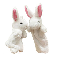 (White) Animal Hand Puppets Bunnies Hand Puppets Stuffed Animal Plush Toy Interactive Hand Puppets Storytelling Playful Learning brown