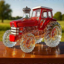 (Red Tractor) Whiskey Bottle Tractor Shape 10 Oz Novelty Creative Tractor Theme Empty Bottle_fusmg_qlsg