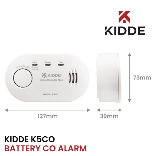 KIDDE Kidde 5CO Carbon Monoxide Alarm and Detector with AA Batteries - 10 Year Sensor 1