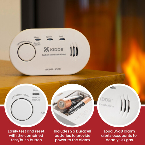 KIDDE Kidde 5CO Carbon Monoxide Alarm and Detector with AA Batteries - 10 Year Sensor 2