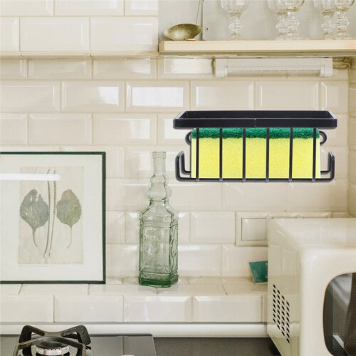 Kitchen Sink Sponge Holder with Strong Suction Cups Multi Functional Hanging Drain Rack for Sponge Dishcloth Liquid 1