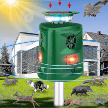 2025 Solar Ultrasonic Cat Repeller with Motion Sensor LED Flashing Light Waterproof Animal Deterrent for Dogs Cats and Pests