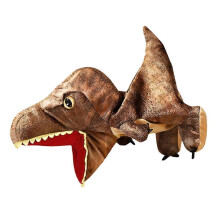 Storytelling Hand Puppet Toy Lovely Dinosaur for Playtime Brown Plush Soft Material Interactive Play 1Set