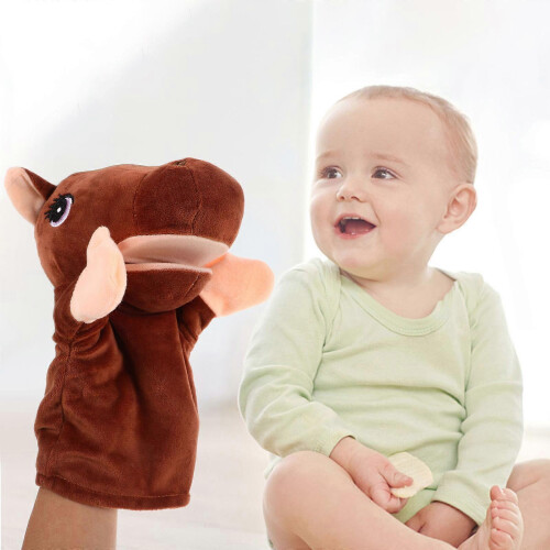 Light Brown Plush Hand Puppet for Kids Storytelling
