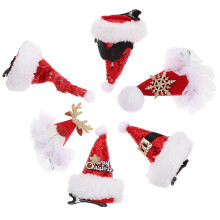 6St Stoffen Kersthoed Haaraccessoires, Voor Kerstboomdecor