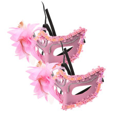 2St Roze Masker Bloemstijl Voor Gemaskerde Feestavonden