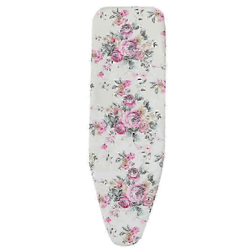 (110 x 34 cm, Bright Flowers) Scorch Resistant Printed Pattern Ironing Board Cover Replacement With Drawstring And 2 Bonus Thickened Pads