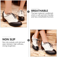 1Paar Fashionable Shoes Vrouw Met Stevige Hiel En Ademend Materiaal