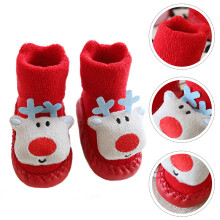 1Paar Kinderkousen Rood Met Anti-Slip Voor Baby's