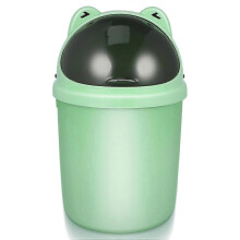 Mini Desktop Trash Can Cute Frog Shaped Trash Can with Flip Lid Plastic Wastebasket for Kids Toddlers Waste Paper Basket