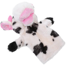 Kids Glove Hand Puppet Cow Shape for Playtime Function 1Set