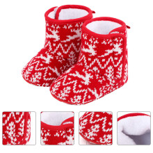1Paar Katoenen Kerstschoenen Baby Plat Zool -Slip Comfort