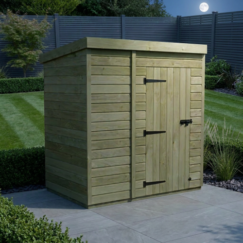 6 x 4 Pent Shed Tanalised (Single Door, No Windows) 2