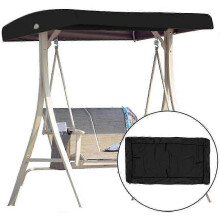 (Black) Replacement Canopy For Swing Seat Hammock Cover Top Garden
