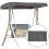 (Gray) Replacement Canopy For Swing Seat Hammock Cover Top Garden 1
