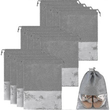 12 Pieces Travel Shoe Bags Waterproof Portable Shoe Storage Pouch with Handle for Men & Women