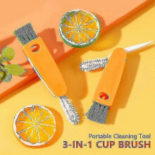 3 In 1 Bottle Cap Brush Milk Bottle Brush Cup Cover Cleaning Brush Portable Multifunctional Lunch Box Groove Cleaning Brush