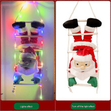(E) LED Christmas Lights-1.96ft Christmas Decorative Ladder Lights with Upside Down Climbing Santa Claus
