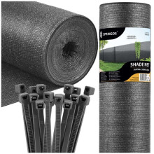 Springos Filet d'ombrage 1,5 25 m, 140 g/m², gris clair, incl. 100 colliers de serrage