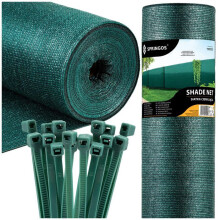 Springos Tela de sombreamento preta 1,5 x 25 m 140 g/m² - Tela de privacidade + 100 abraçadeiras