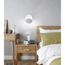 (White) LED Wall Light Rotatable Indoor Wall Lamp Adjustable Angle Wall Sconce for Living Room Bedroom Bathroom Room Hallway