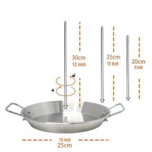 Vertical Cooking Stand Gyros BBQ Grilling Accessory with 3 Removable Spikes Kabobs Metal Chicken Portable for Kebabs