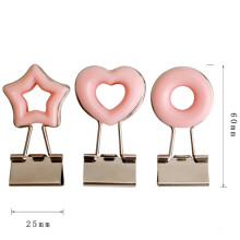 3St Eco-Vriendelijke Roze Document Clips Metalen Design Voor Kantoor
