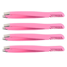 4St Roze Wenkbrauwklemmen En Makeup Tweezers Van Roestvrijstaal