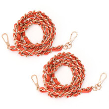 2St Platte Leren Ketting Schouderriem Met Metalen
