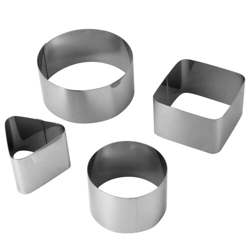 4St Multifunctionele Mousse Ringmallen Voor Taarten En Koekjes
