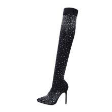 1Long Boot for Girls Modieuze Zwarte Hak Laarzen