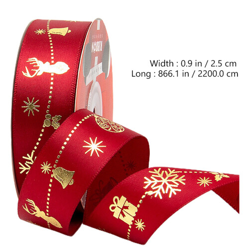 1Rol Decoratieve Polyester Lint Voor Kerst En Geschenkversiering 1