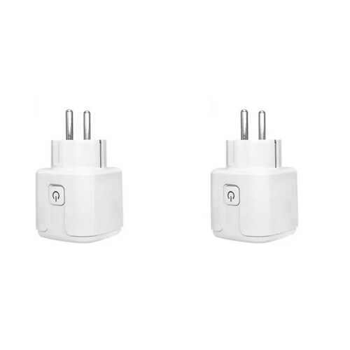 2X Tuya WiFi   Plug 16A Power Monitor  with Timing Function Eu Plug