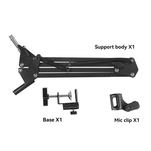 Desktop Microphone Stand Adjustable Microphone Stand with F-Clamp,Suitable for 1.75in Diameter Mics 1