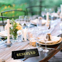 20PCS Acrylic Reserved Table Tent Signs, Reservation Signs for Wedding, Restaurant, Office, Meeting Chairs
