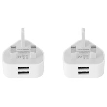 2X Universal USB Uk Plug 3 Pin Wall Charger Adapter with USB Travel Charger Charging for Phone (2 Port)