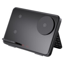 Wireless Charging Dock with LED Night Light and Foldable Design, for Fast Charging for and Watches Black