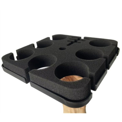 Multi Microphone Holder for Mic Stand Square Tray Holds  to 7 Mics  Stage Organizer and Display 2