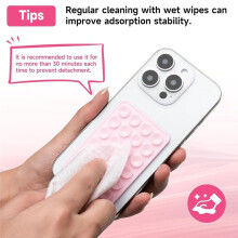 Silicone Suction Phone Case Mount, Hands-Free Phone Accessories Holder, Silicon Adhesive Phone Stand Sticky Black
